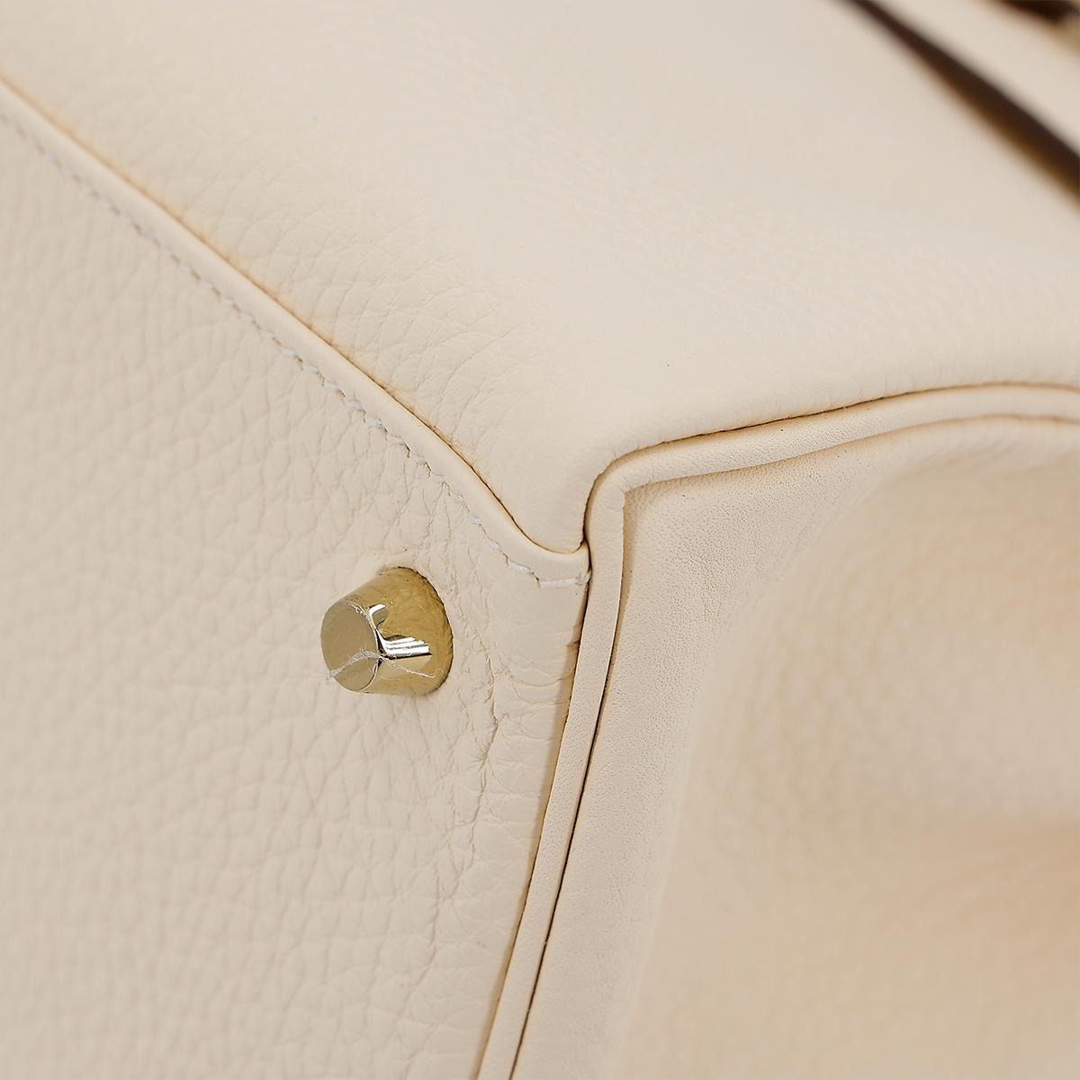 HERMÈS Kelly 28 handbag in Nata Clemence leather with Gold hardware - 9