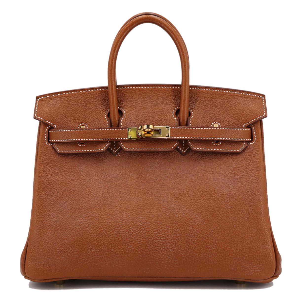 HERMÈS Birkin 25 handbag in Fauve Barenia Faubourg leather with Gold hardware - 1