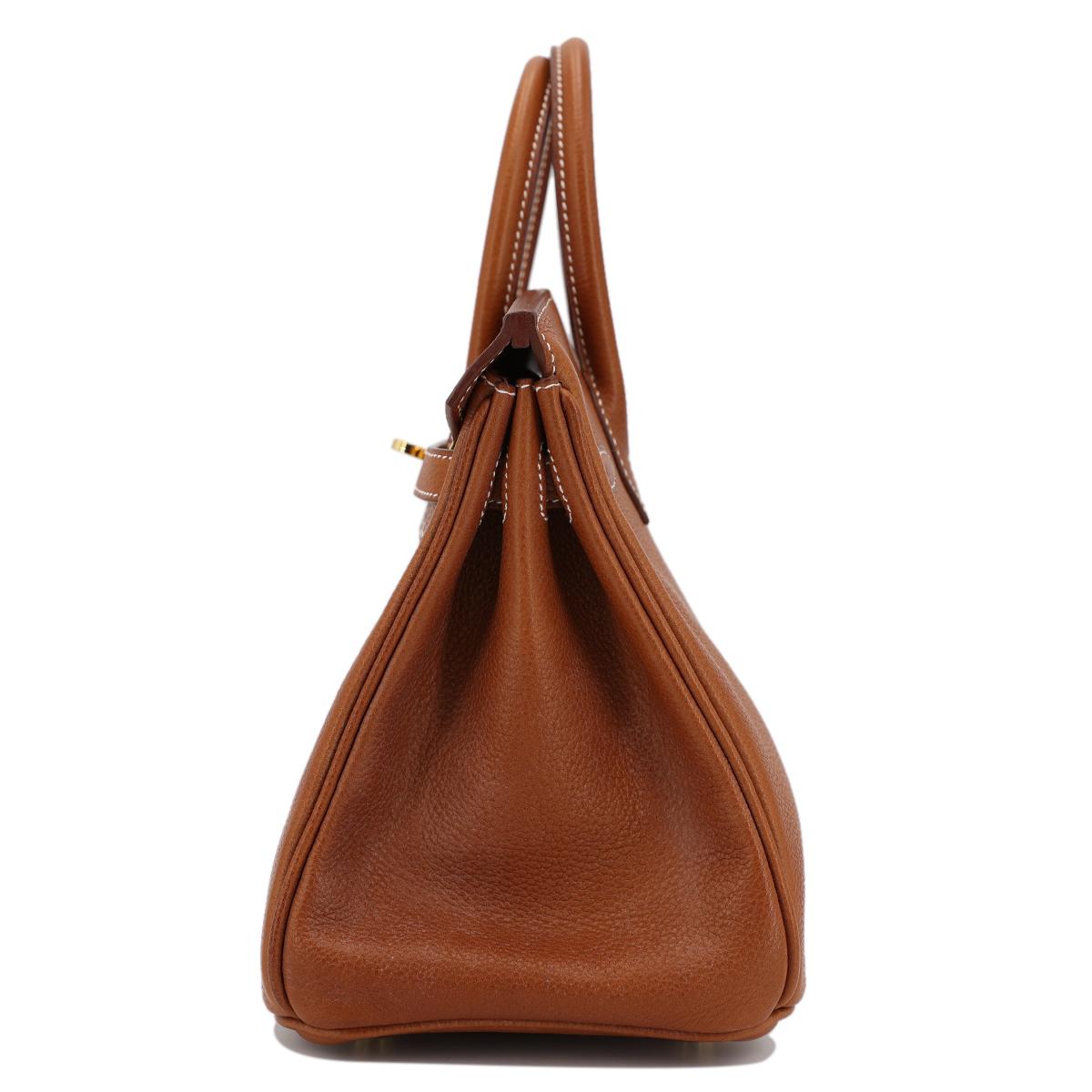 HERMÈS Birkin 25 handbag in Fauve Barenia Faubourg leather with Gold hardware - 5