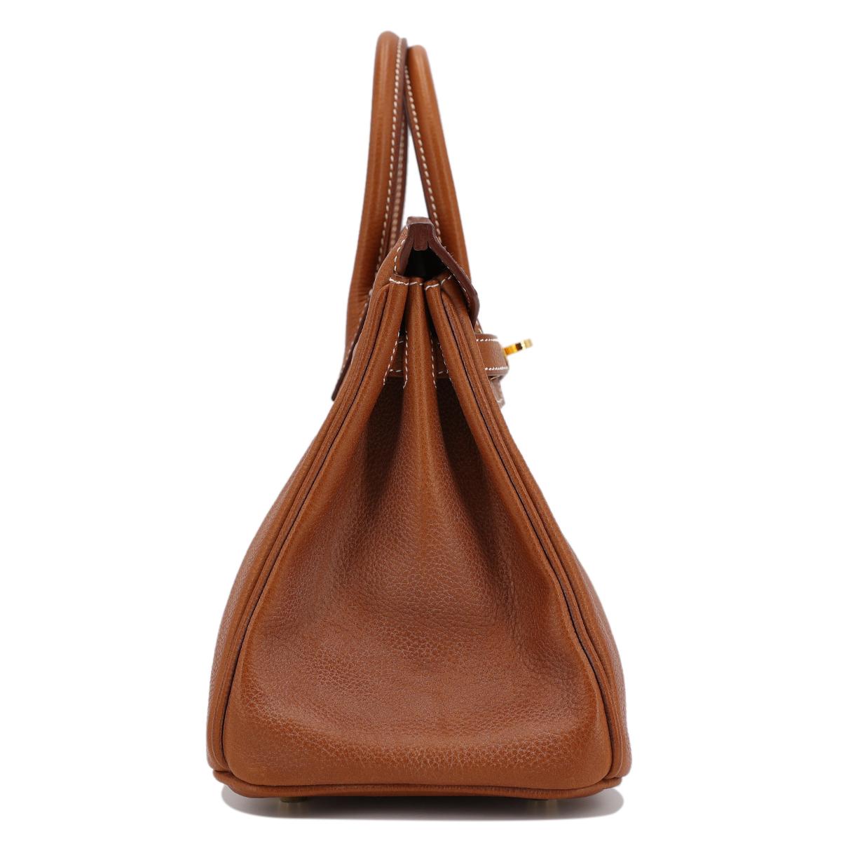 HERMÈS Birkin 25 handbag in Fauve Barenia Faubourg leather with Gold hardware - 4