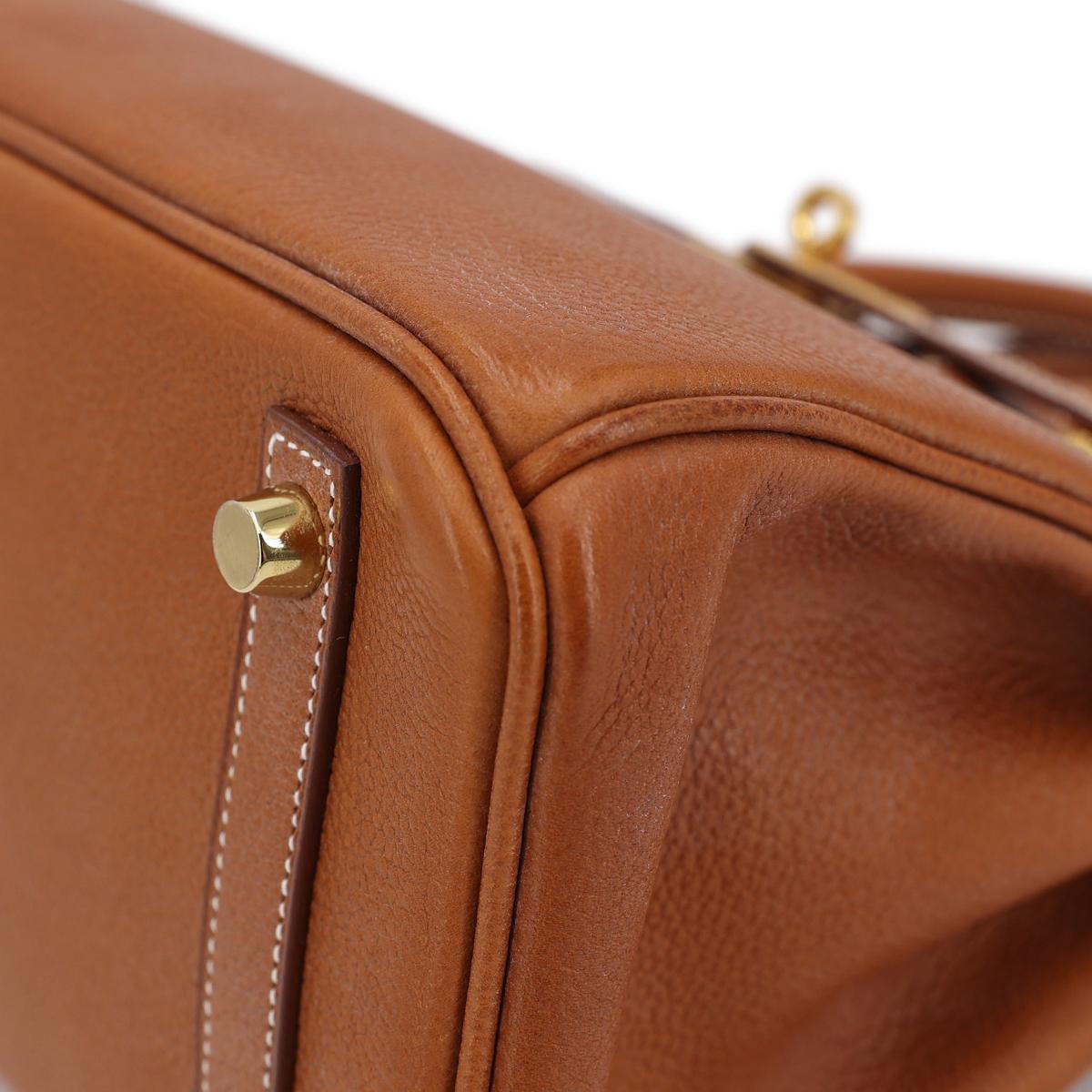 HERMÈS Birkin 25 handbag in Fauve Barenia Faubourg leather with Gold hardware - 11