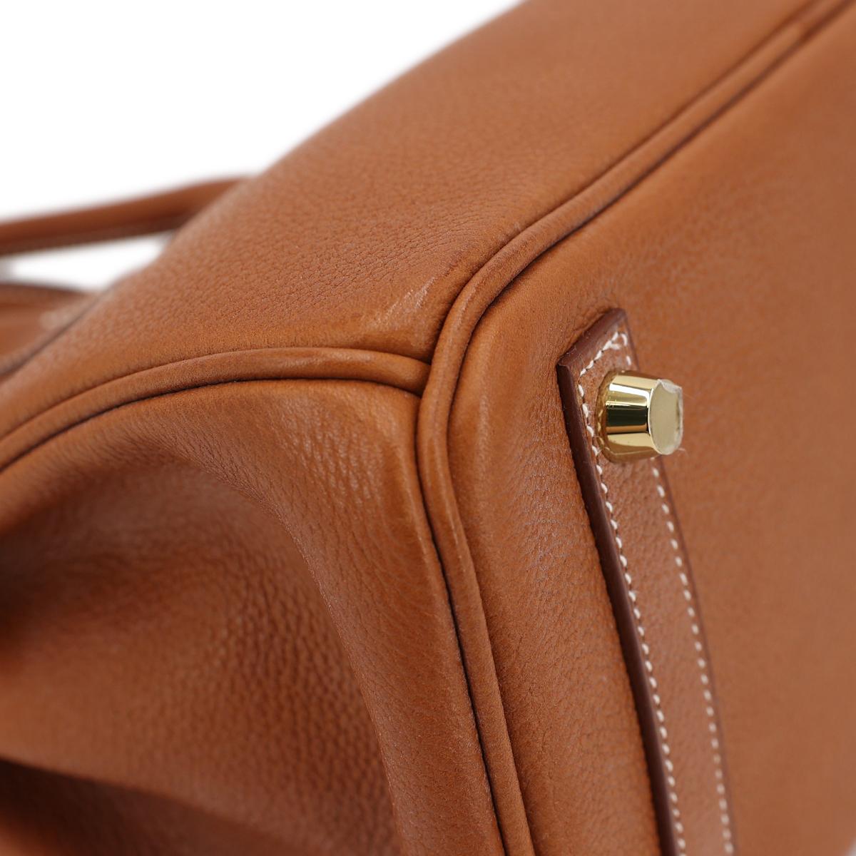 HERMÈS Birkin 25 handbag in Fauve Barenia Faubourg leather with Gold hardware - 13