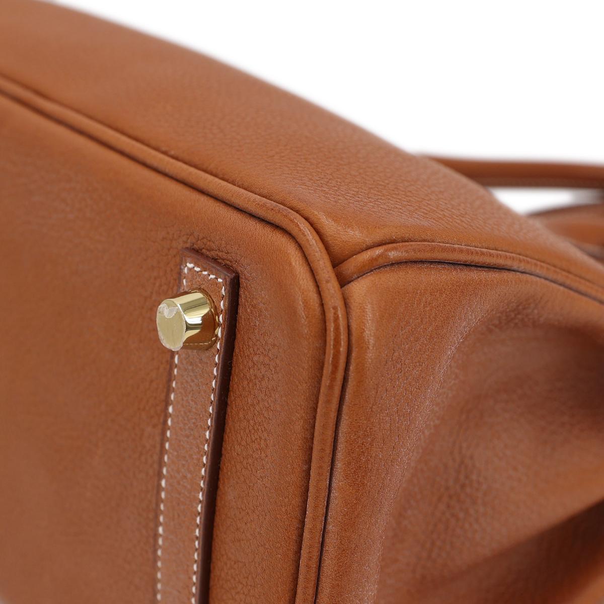 HERMÈS Birkin 25 handbag in Fauve Barenia Faubourg leather with Gold hardware - 14