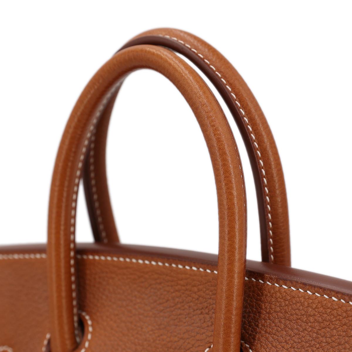 HERMÈS Birkin 25 handbag in Fauve Barenia Faubourg leather with Gold hardware - 7