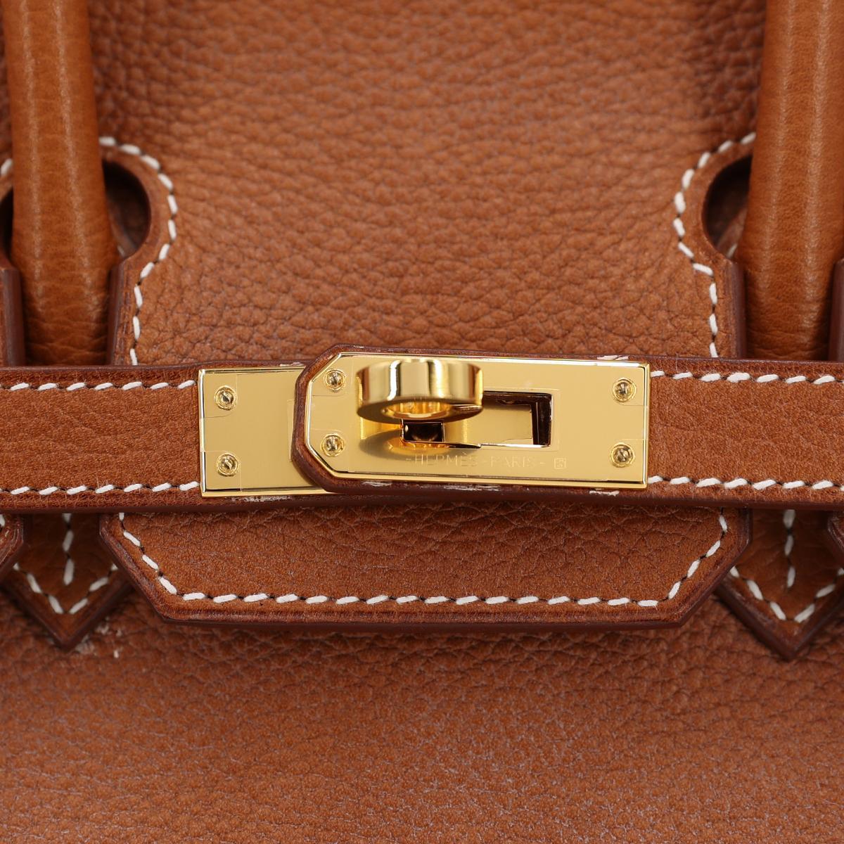HERMÈS Birkin 25 handbag in Fauve Barenia Faubourg leather with Gold hardware - 8
