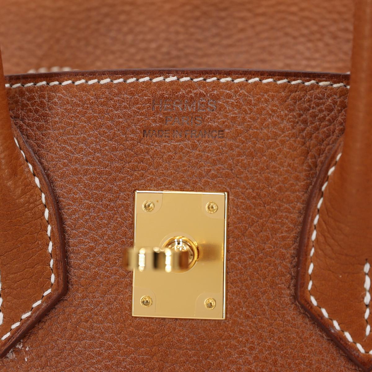 HERMÈS Birkin 25 handbag in Fauve Barenia Faubourg leather with Gold hardware - 9