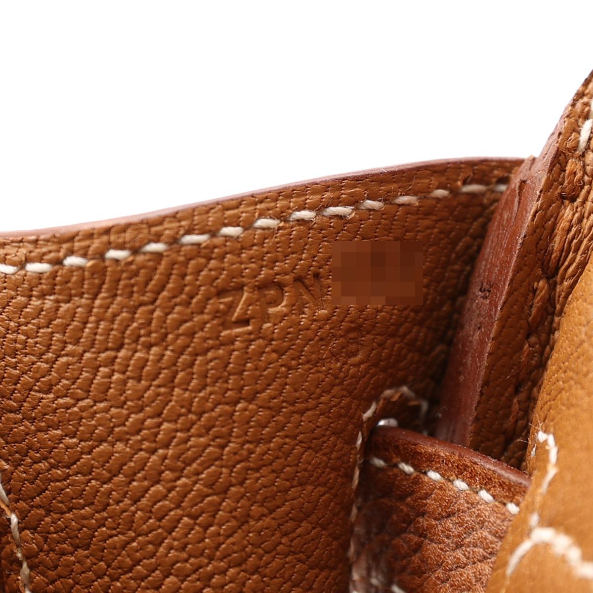 HERMÈS Birkin 25 handbag in Fauve Barenia Faubourg leather with Gold hardware - 15