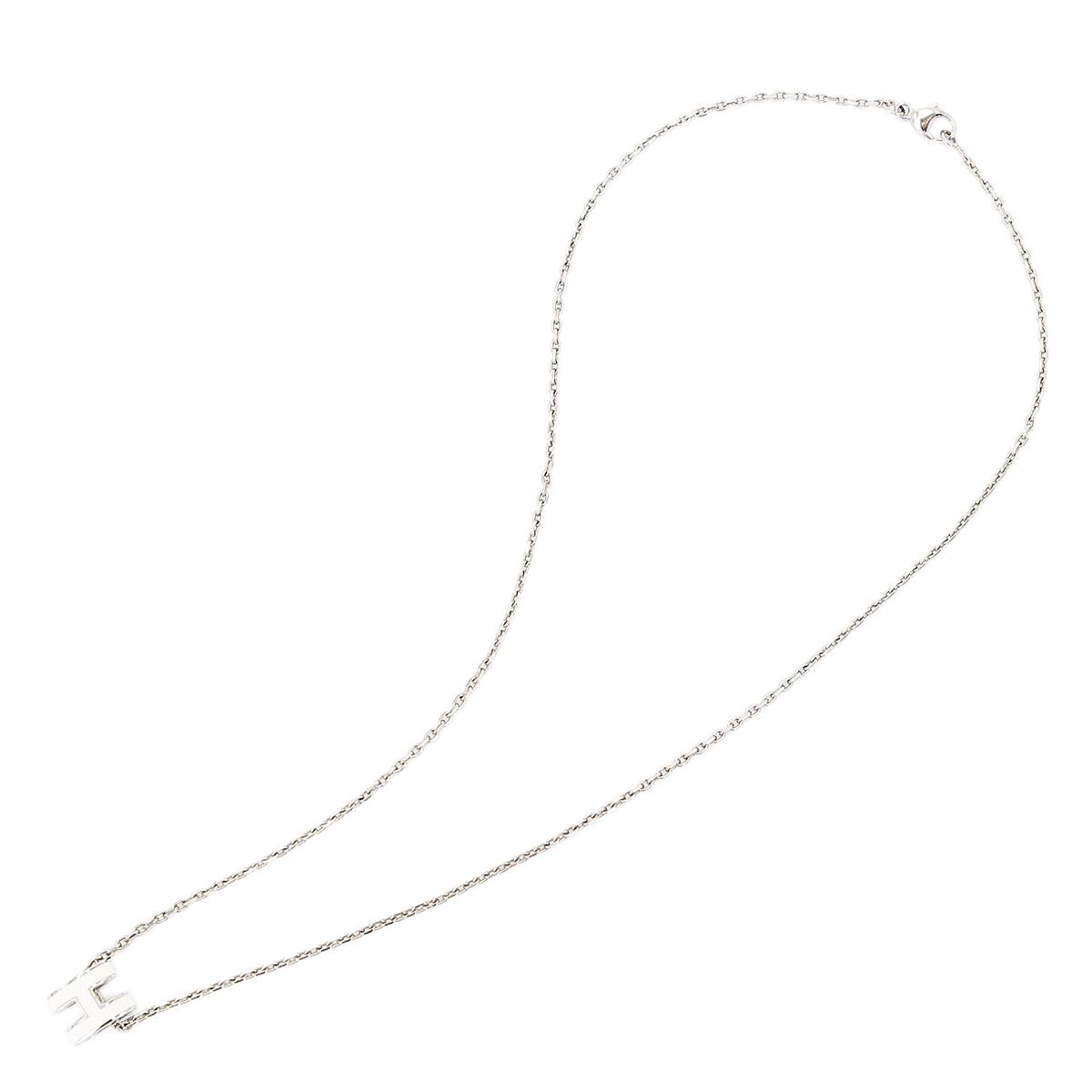 HERMÈS Mini Pop H pendant White lacquered metal with Palladium hardware - 3
