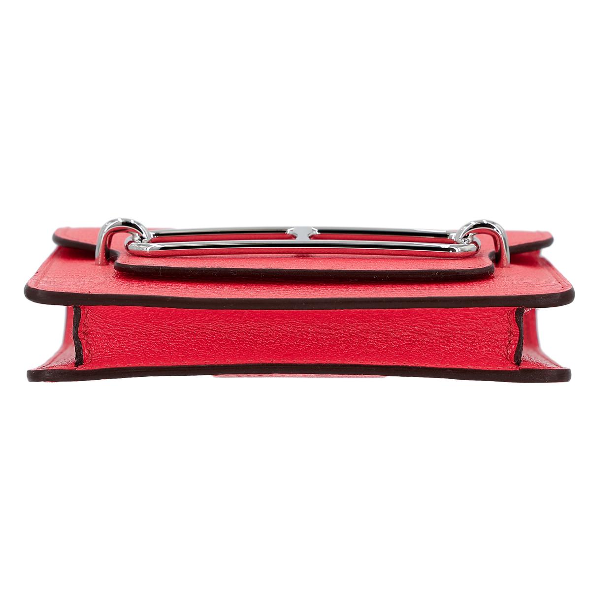 HERMÈS Roulis Slim wallet in Rose Texas Chevre leather with Palladium hardware - 6