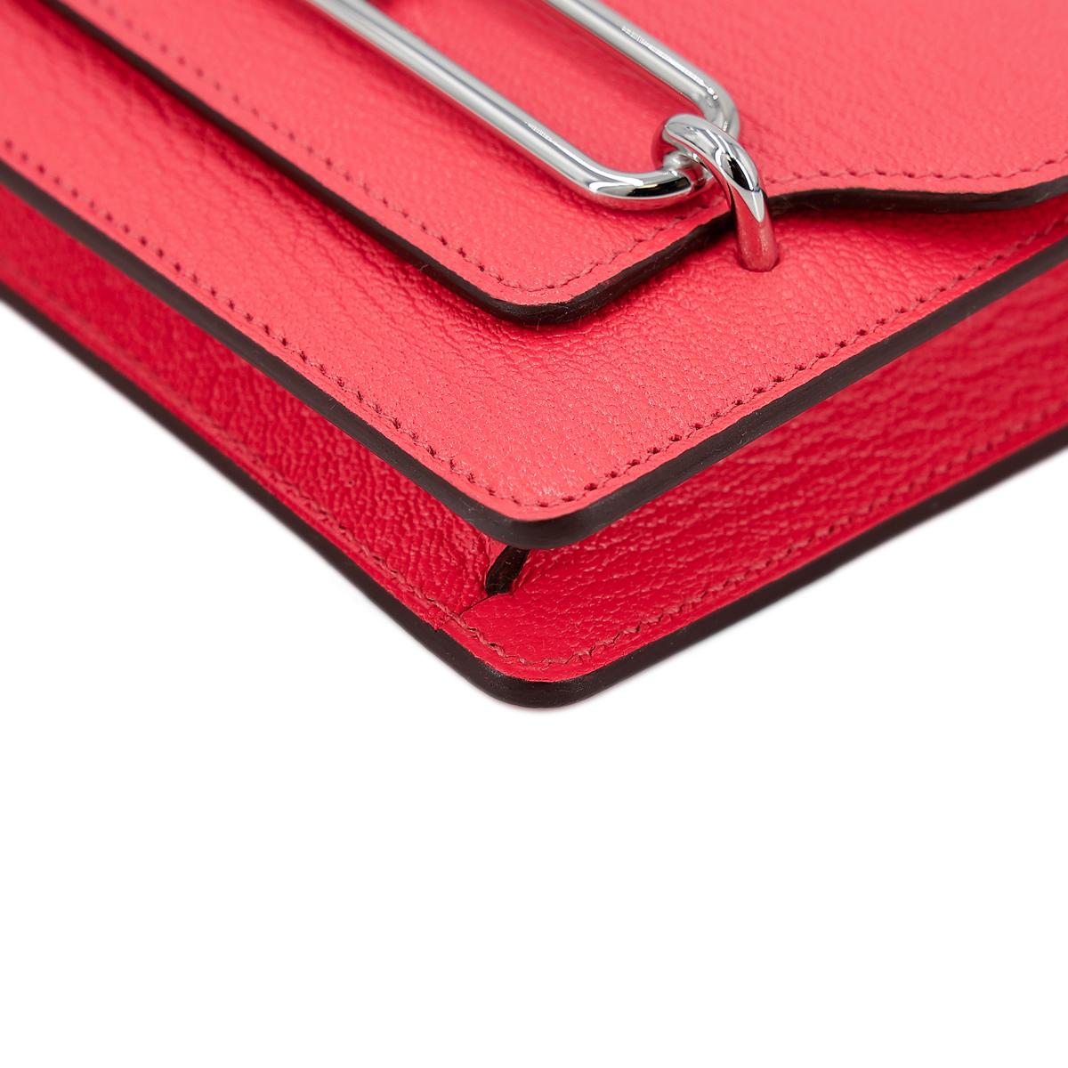 HERMÈS Roulis Slim wallet in Rose Texas Chevre leather with Palladium hardware - 8