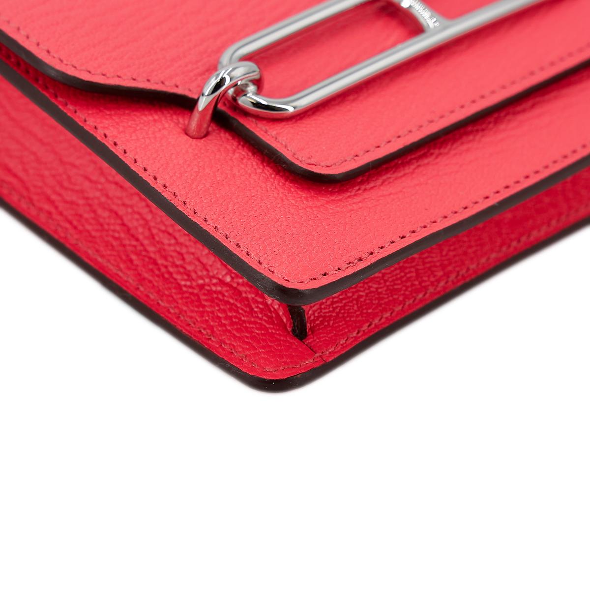 HERMÈS Roulis Slim wallet in Rose Texas Chevre leather with Palladium hardware - 7