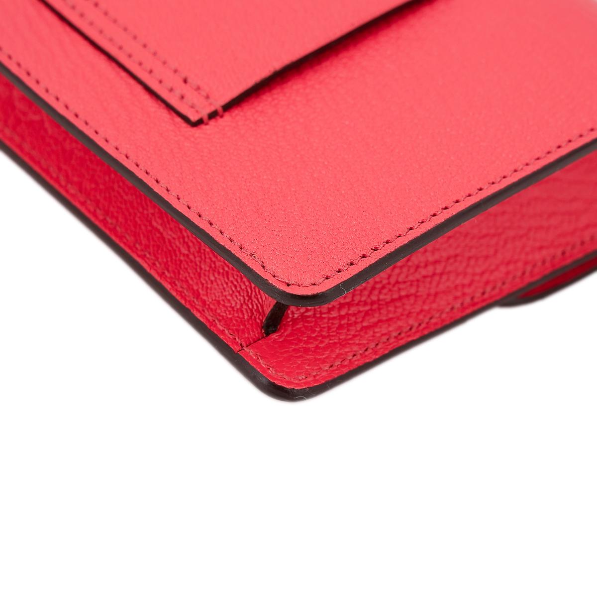 HERMÈS Roulis Slim wallet in Rose Texas Chevre leather with Palladium hardware - 9