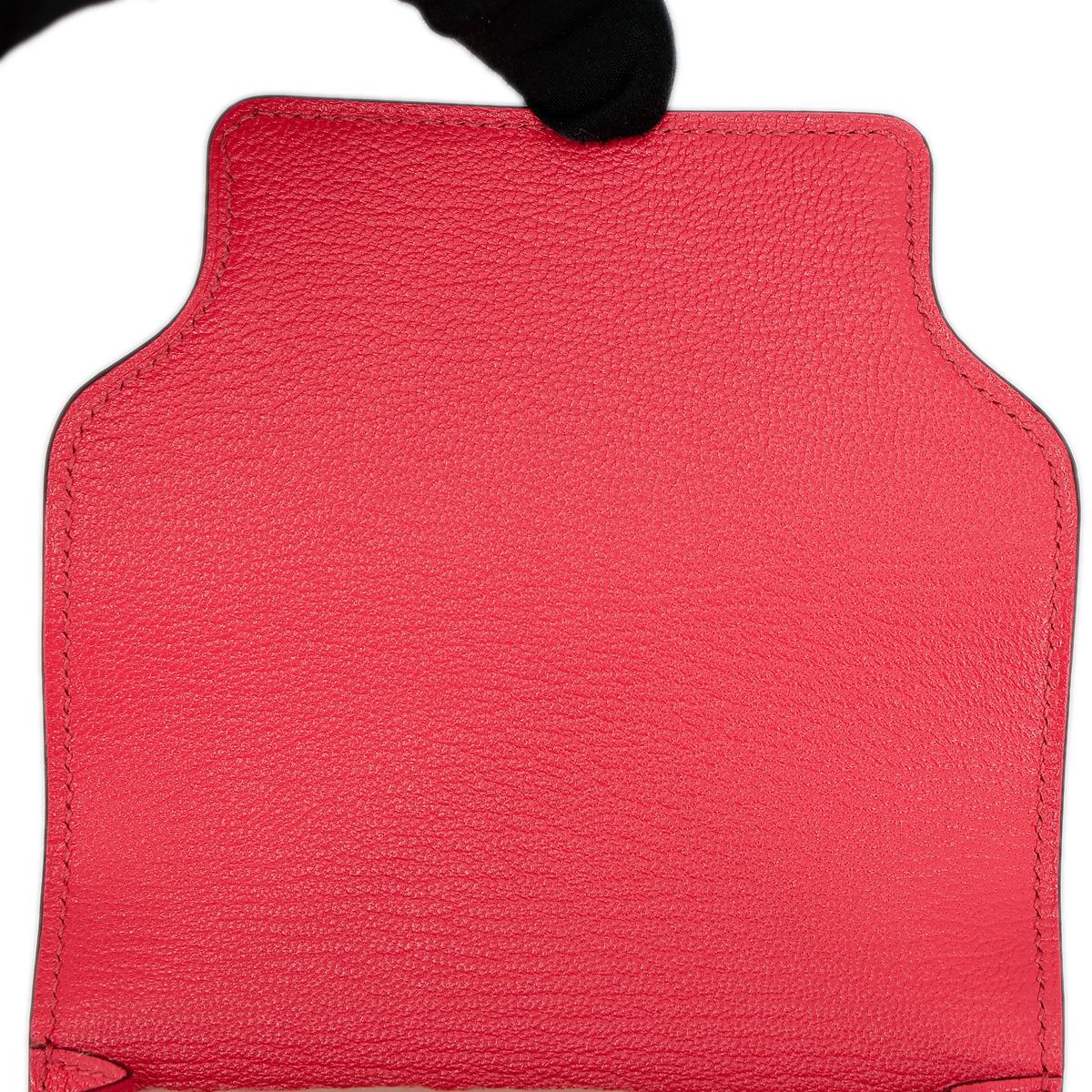 HERMÈS Roulis Slim wallet in Rose Texas Chevre leather with Palladium hardware - 12