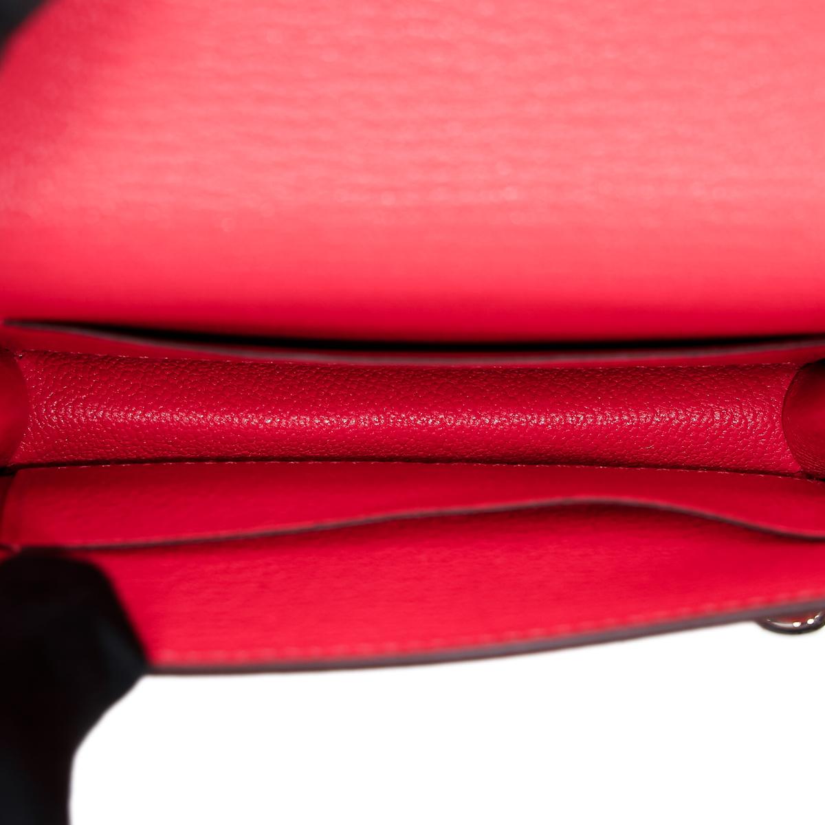 HERMÈS Roulis Slim wallet in Rose Texas Chevre leather with Palladium hardware - 14