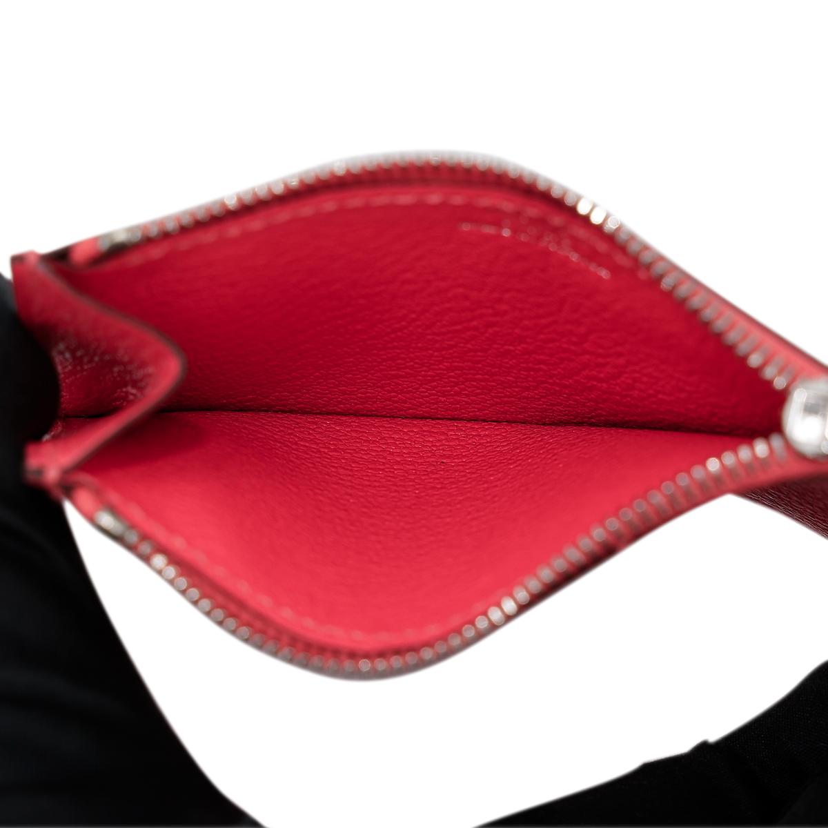 HERMÈS Roulis Slim wallet in Rose Texas Chevre leather with Palladium hardware - 26