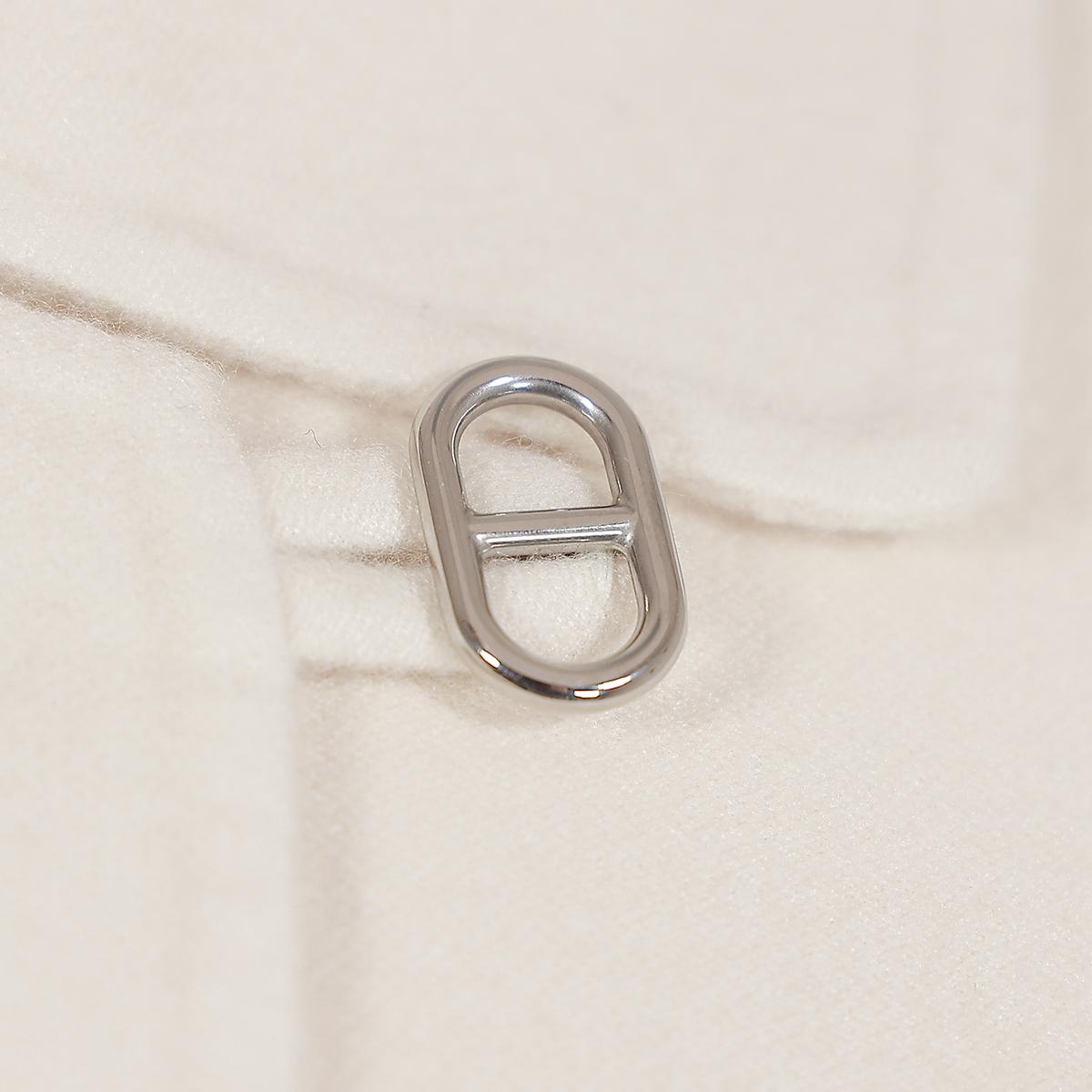 HERMÈS Belted Coat in White Cashmere - 4