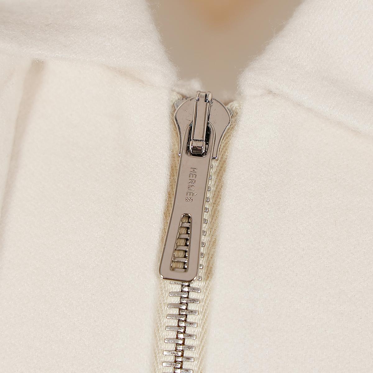 HERMÈS Belted Coat in White Cashmere - 3