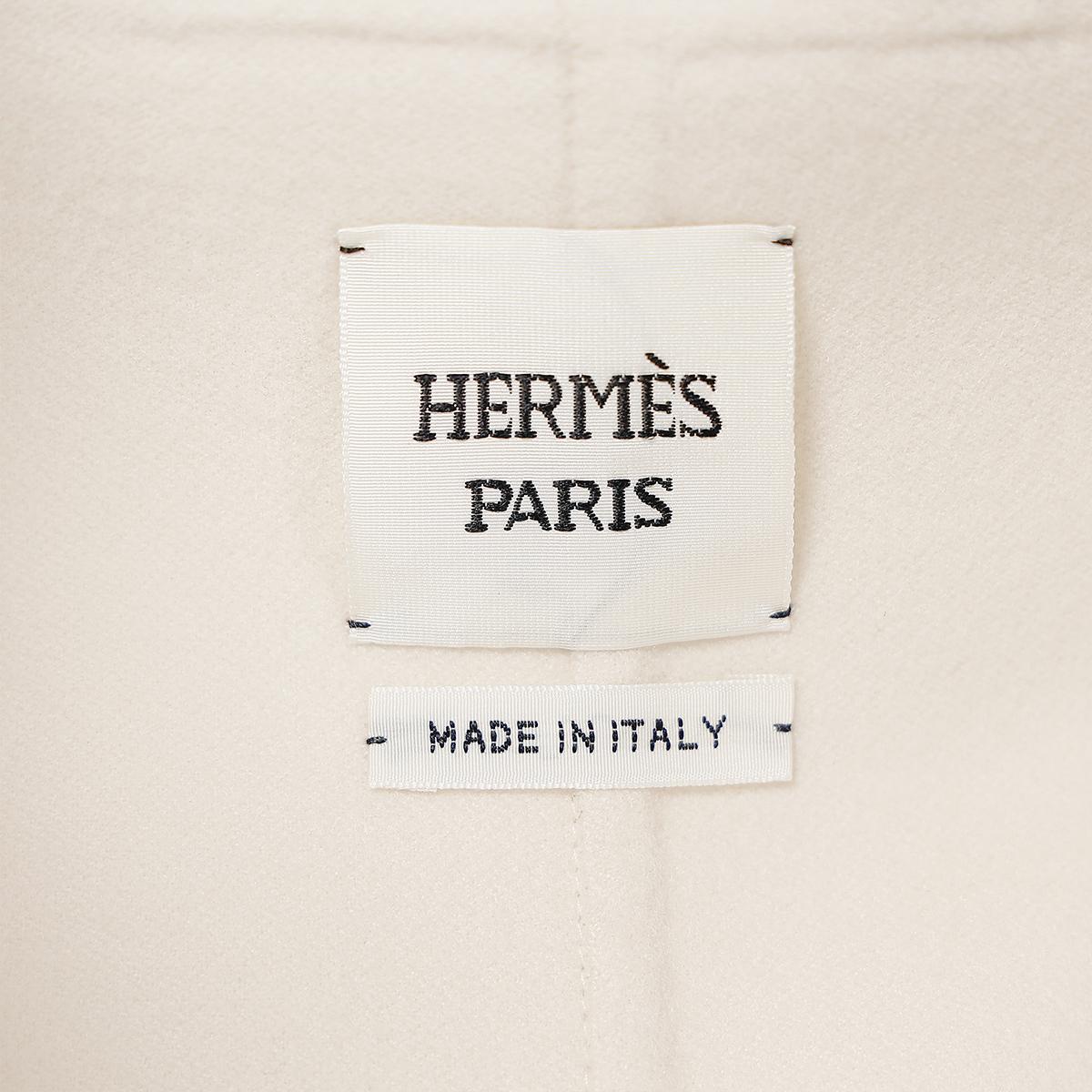 HERMÈS Belted Coat in White Cashmere - 7