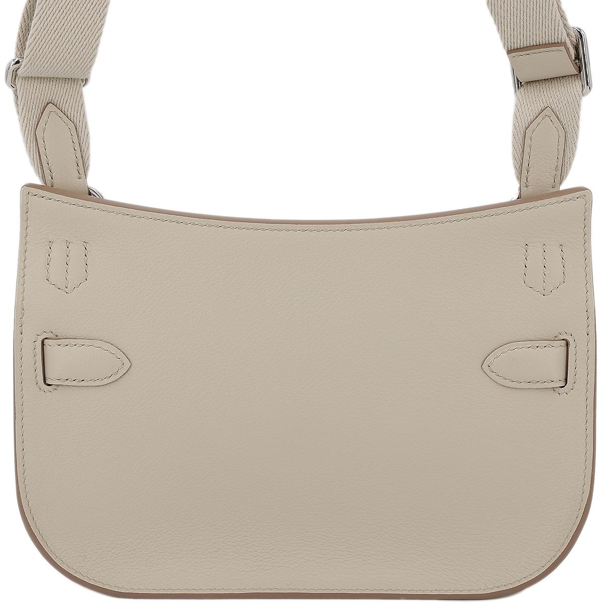 HERMÈS Jypsiere Mini shoulder bag in Beton Evercolor leather with Palladium hardware - 3