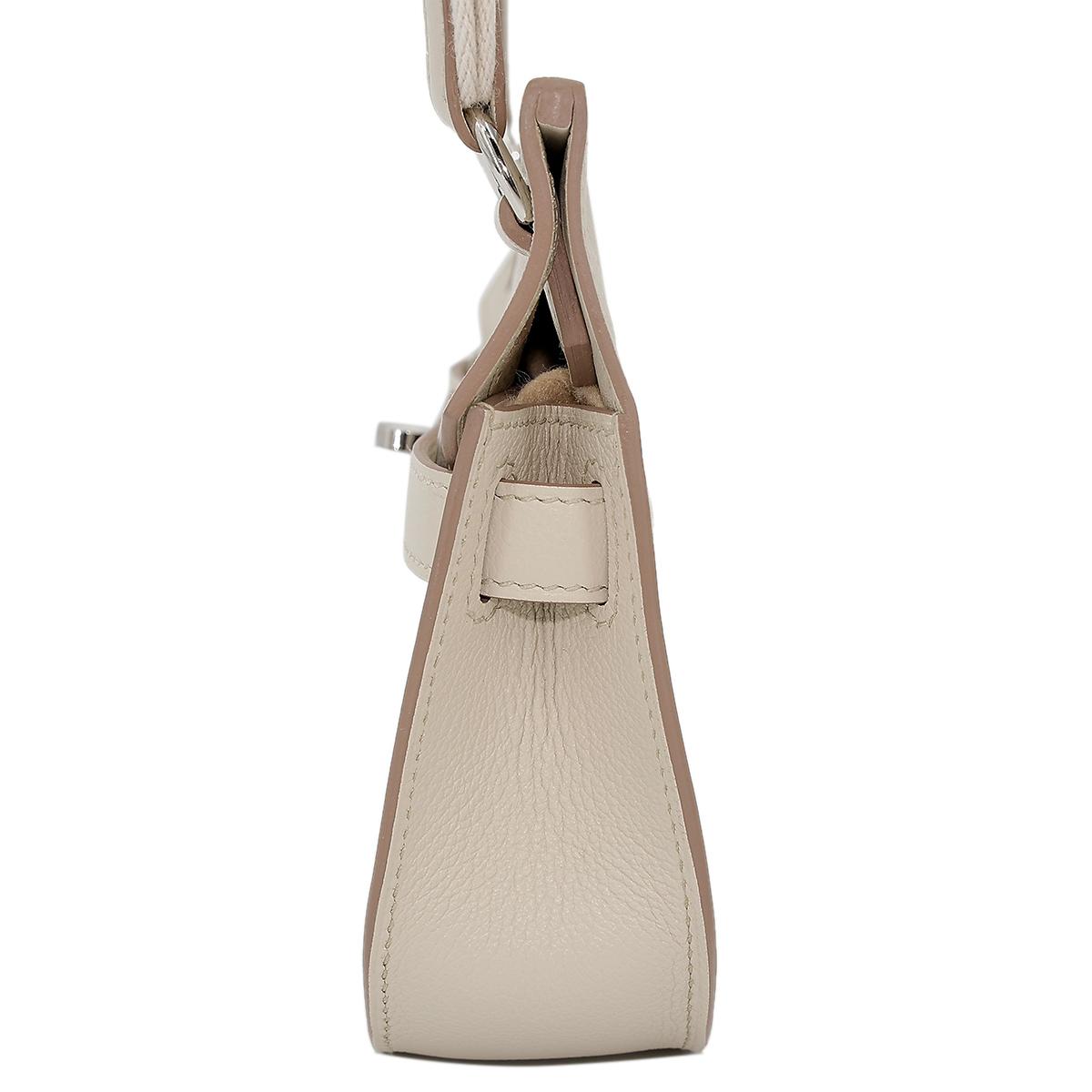 HERMÈS Jypsiere Mini shoulder bag in Beton Evercolor leather with Palladium hardware - 4