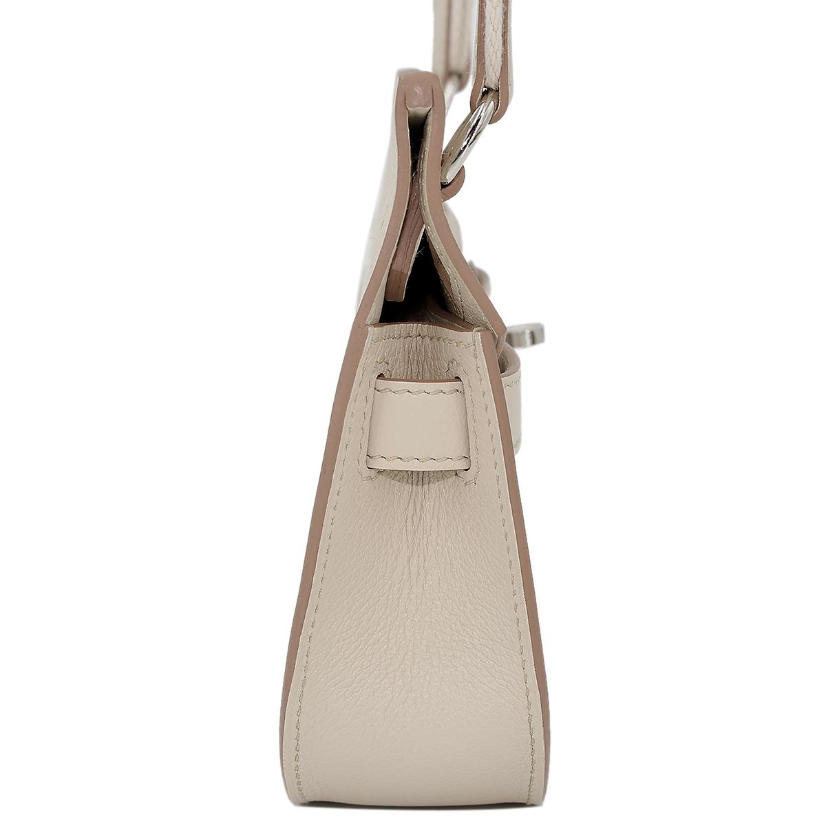 HERMÈS Jypsiere Mini shoulder bag in Beton Evercolor leather with Palladium hardware - 5