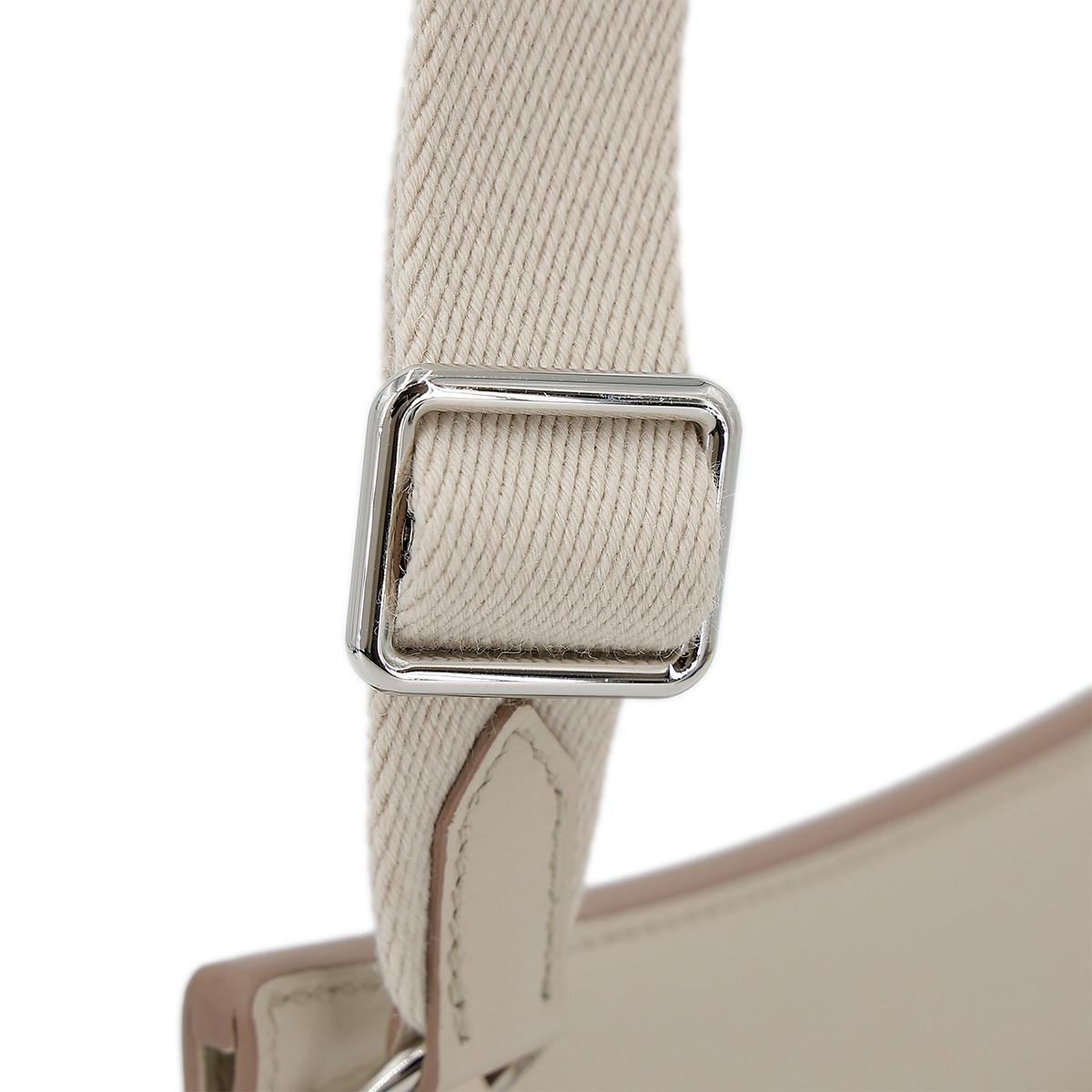 HERMÈS Jypsiere Mini shoulder bag in Beton Evercolor leather with Palladium hardware - 7