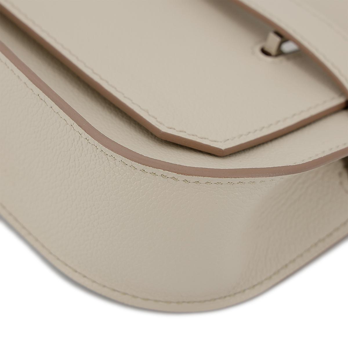 HERMÈS Jypsiere Mini shoulder bag in Beton Evercolor leather with Palladium hardware - 10