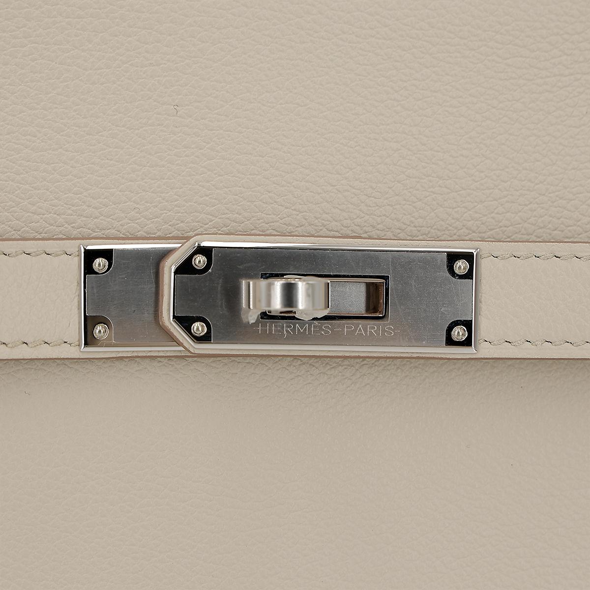 HERMÈS Jypsiere Mini shoulder bag in Beton Evercolor leather with Palladium hardware - 13
