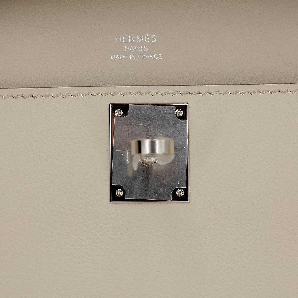 HERMÈS Jypsiere Mini shoulder bag in Beton Evercolor leather with Palladium hardware - 14