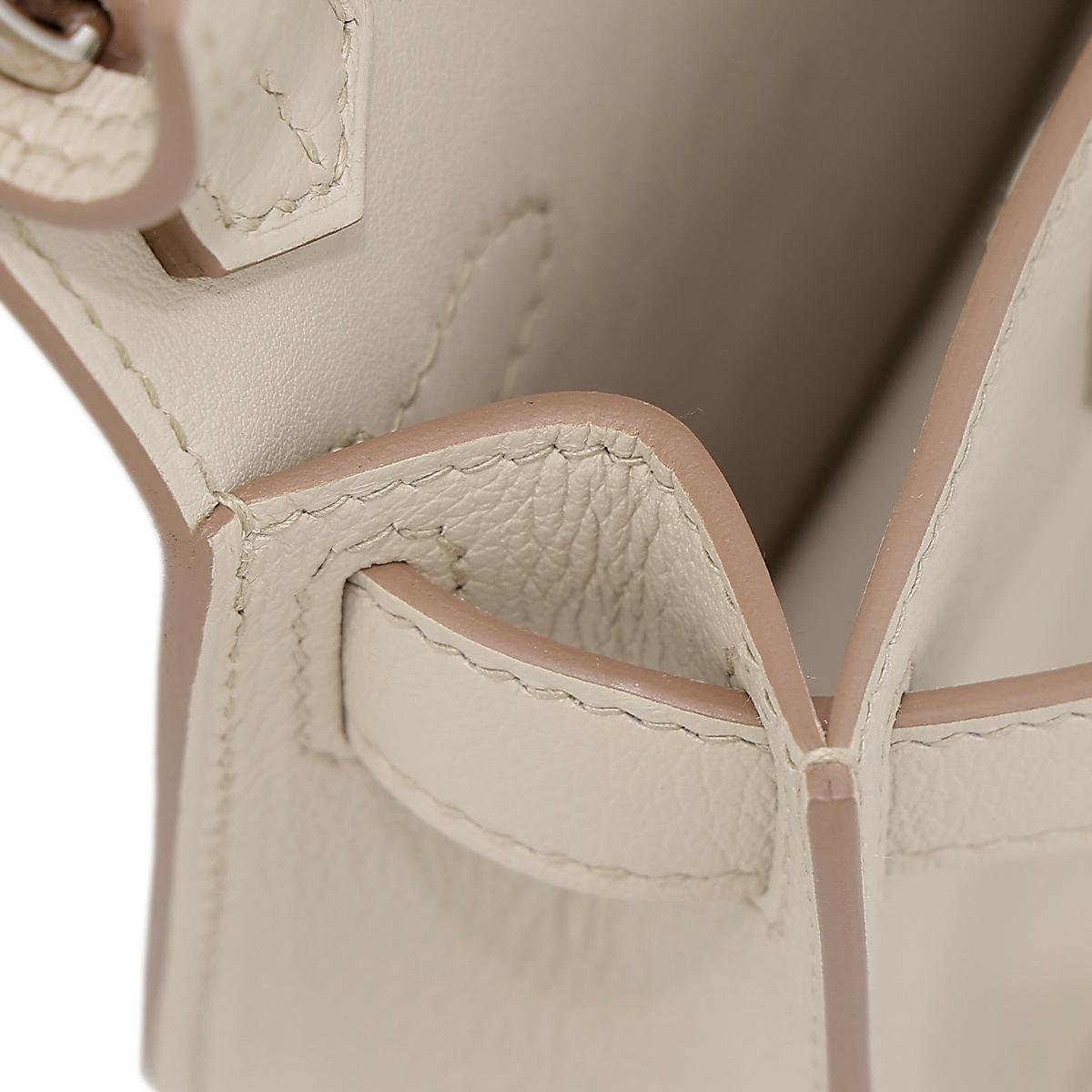 HERMÈS Jypsiere Mini shoulder bag in Beton Evercolor leather with Palladium hardware - 18