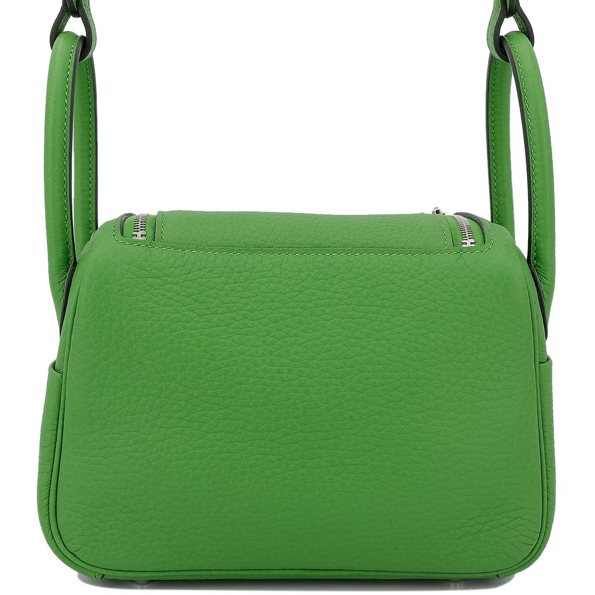 Unused ( Rank NS ) HERMÈS Mini Lindy Vert Yucca (A8) Clemence Palladium hardware B (2023) - 3
