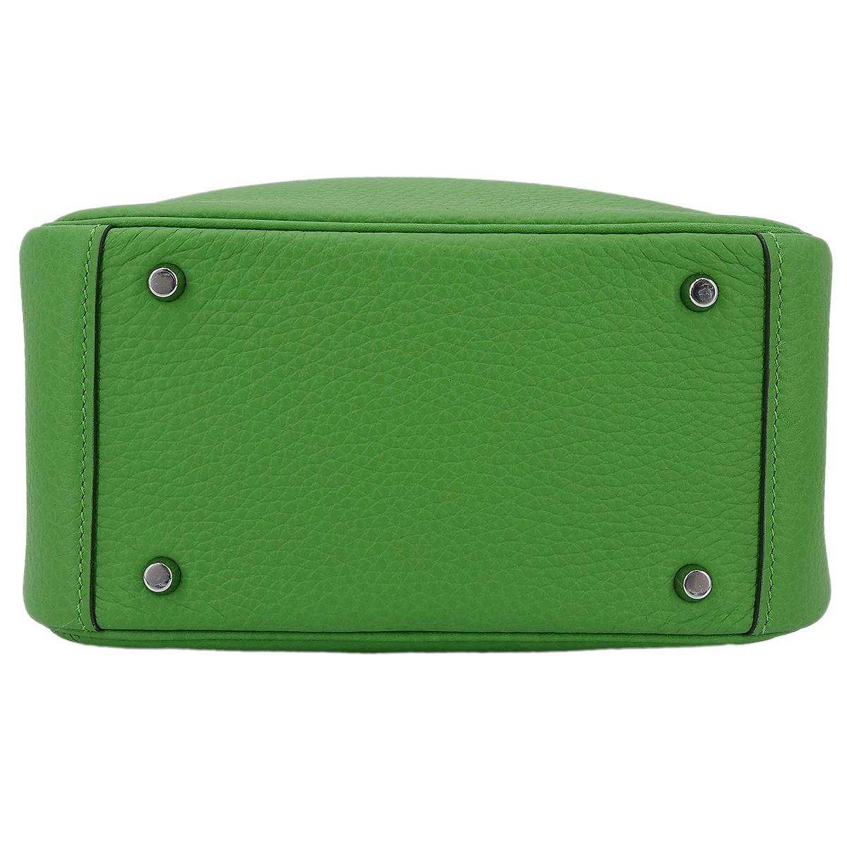 Unused ( Rank NS ) HERMÈS Mini Lindy Vert Yucca (A8) Clemence Palladium hardware B (2023) - 7