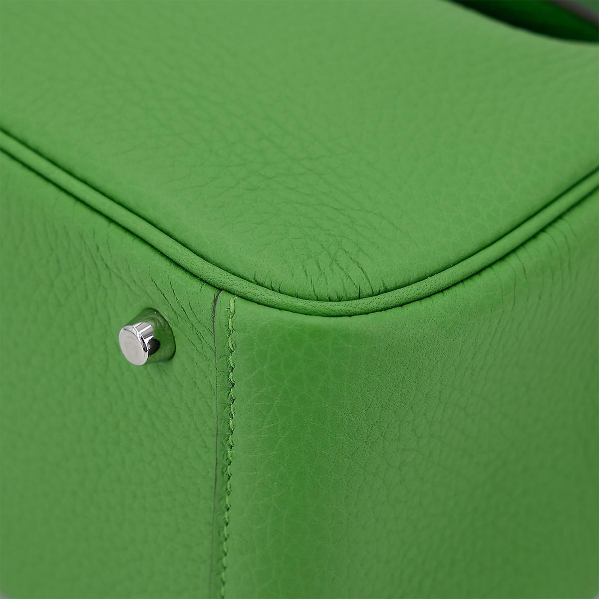 Unused ( Rank NS ) HERMÈS Mini Lindy Vert Yucca (A8) Clemence Palladium hardware B (2023) - 9