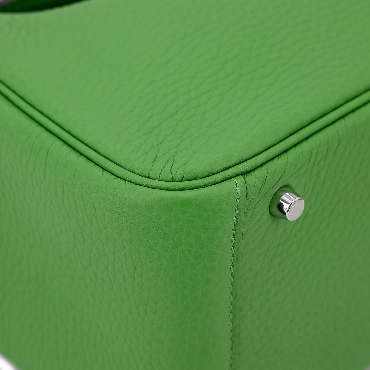 Unused ( Rank NS ) HERMÈS Mini Lindy Vert Yucca (A8) Clemence Palladium hardware B (2023) - 8