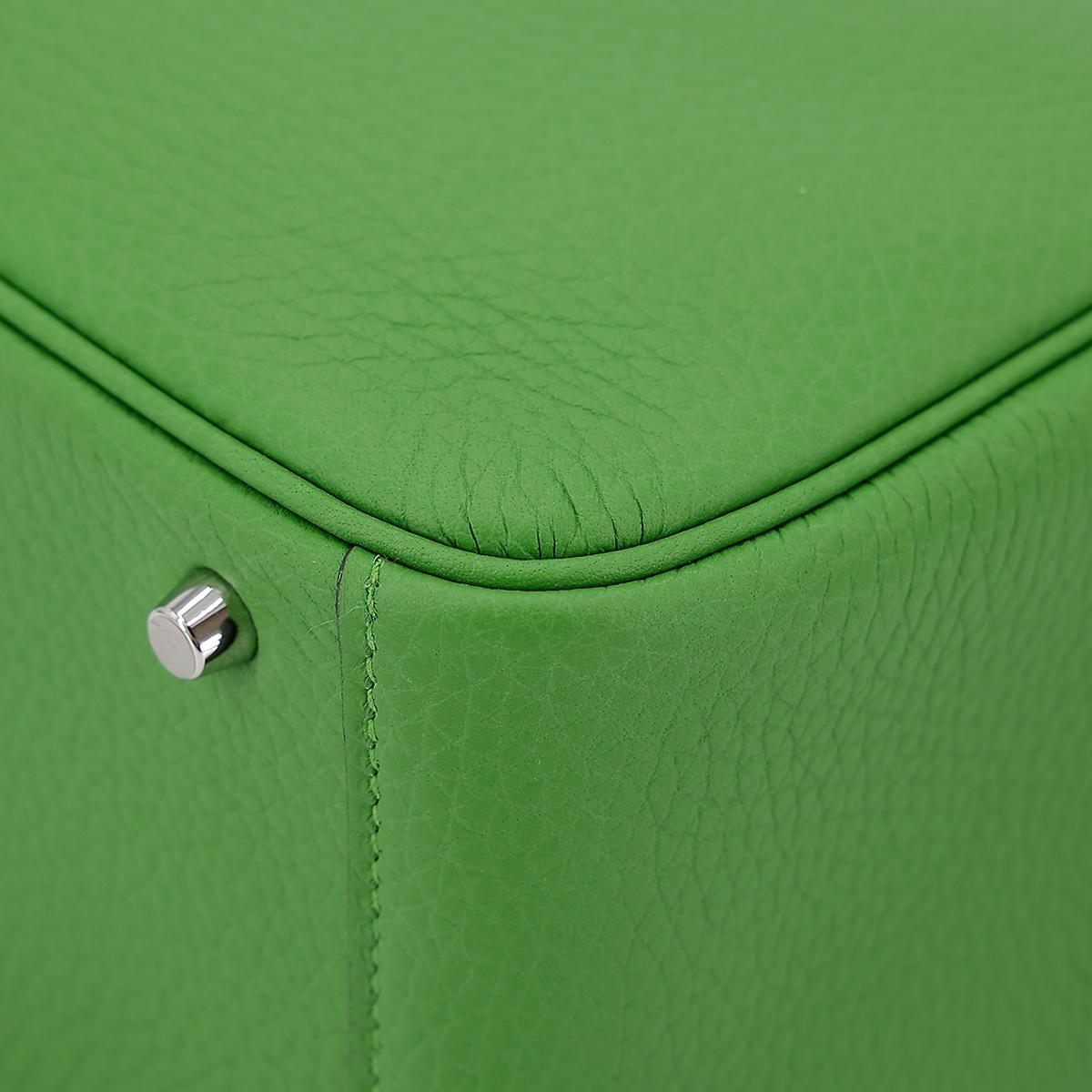 Unused ( Rank NS ) HERMÈS Mini Lindy Vert Yucca (A8) Clemence Palladium hardware B (2023) - 11