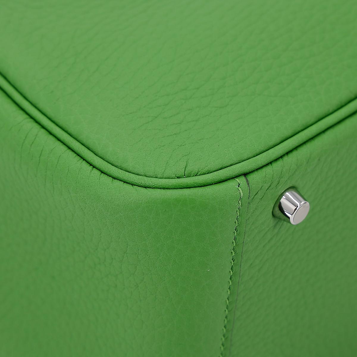 Unused ( Rank NS ) HERMÈS Mini Lindy Vert Yucca (A8) Clemence Palladium hardware B (2023) - 10