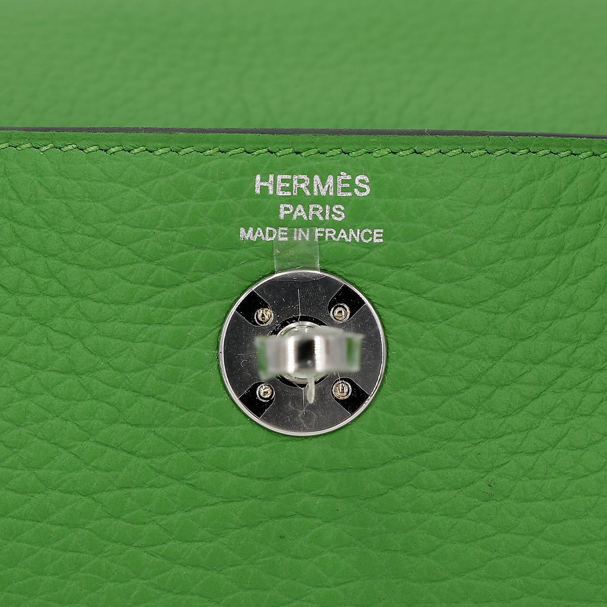 Unused ( Rank NS ) HERMÈS Mini Lindy Vert Yucca (A8) Clemence Palladium hardware B (2023) - 15