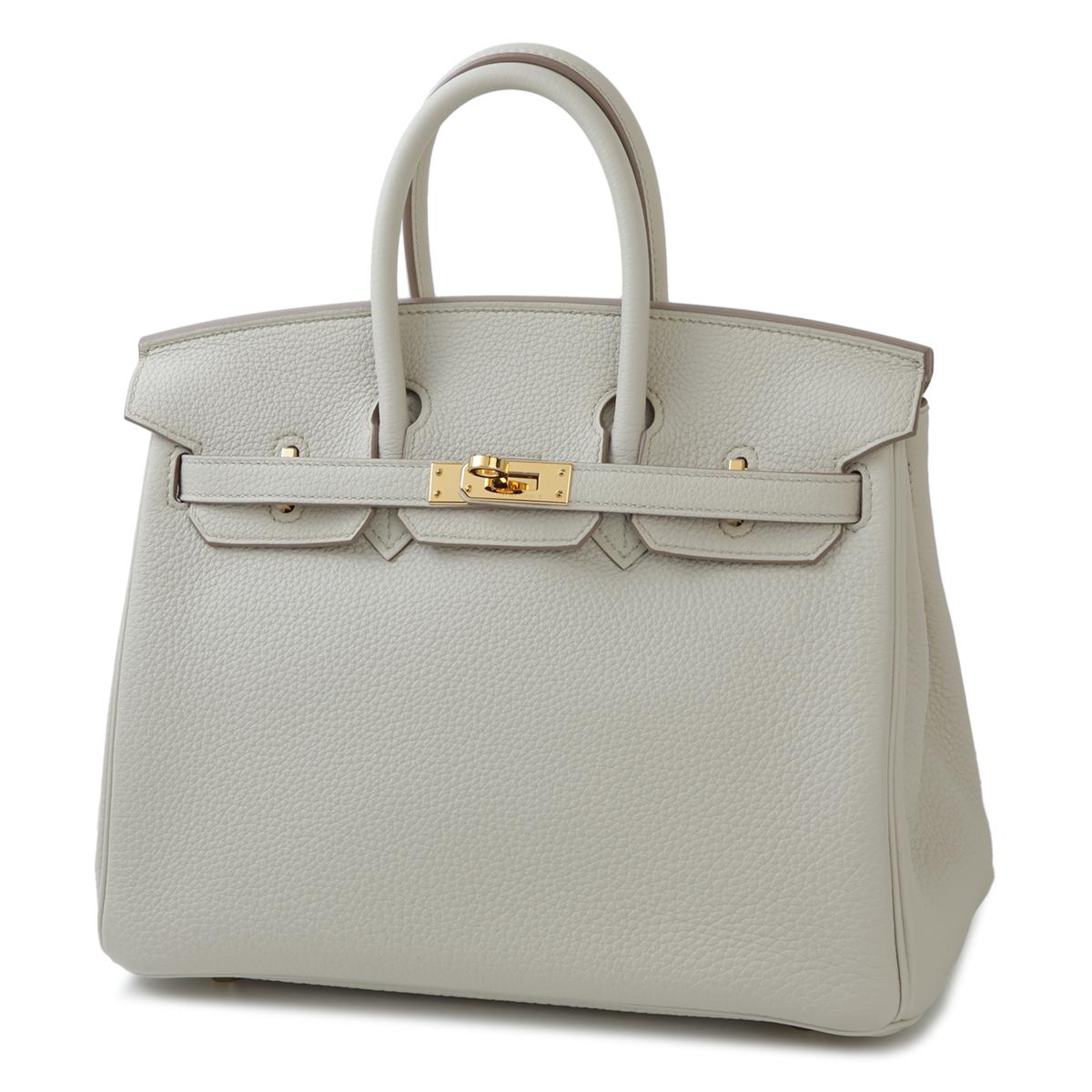 HERMÈS Birkin 25 handbag in Beton Togo leather with Gold hardware - 2