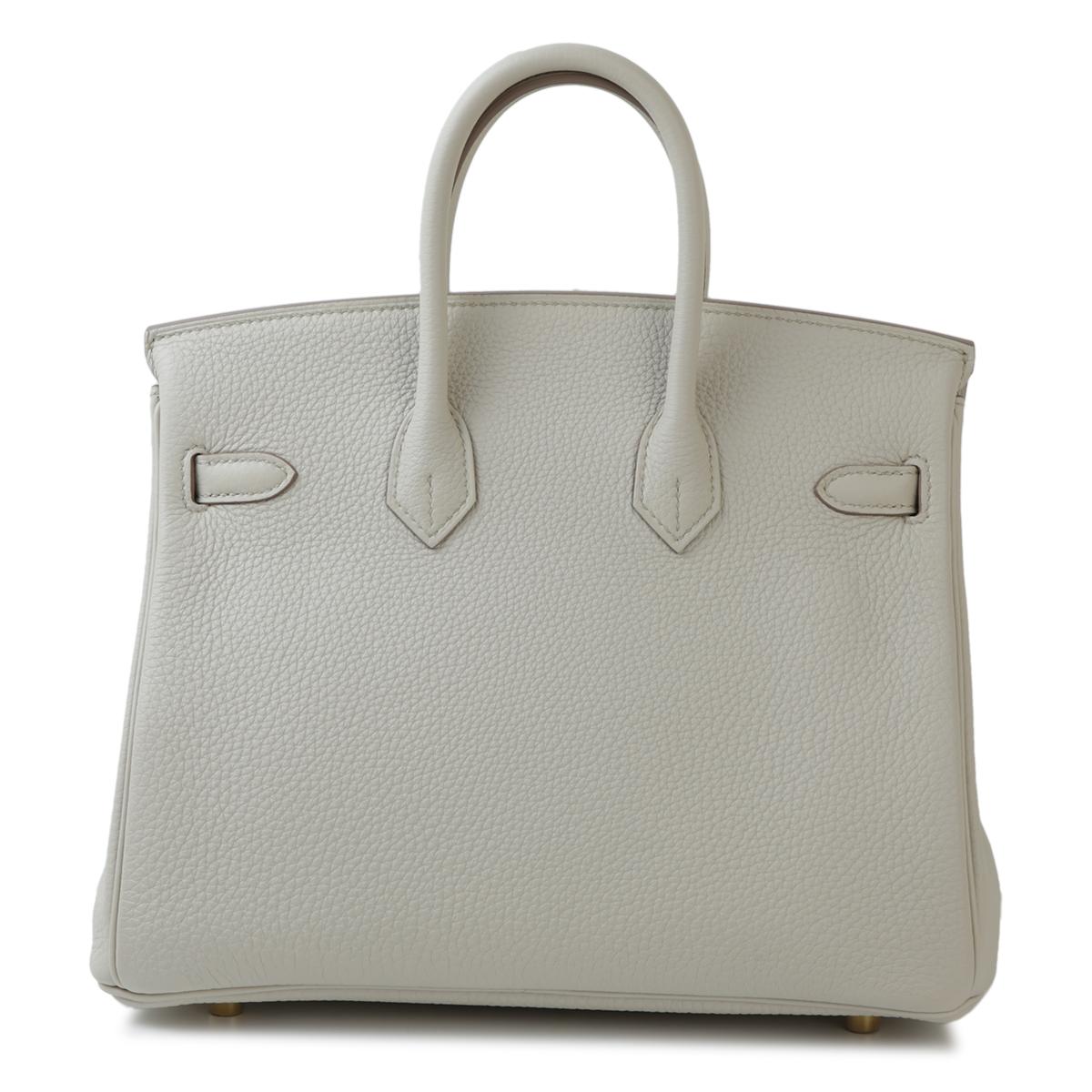 HERMÈS Birkin 25 handbag in Beton Togo leather with Gold hardware - 3