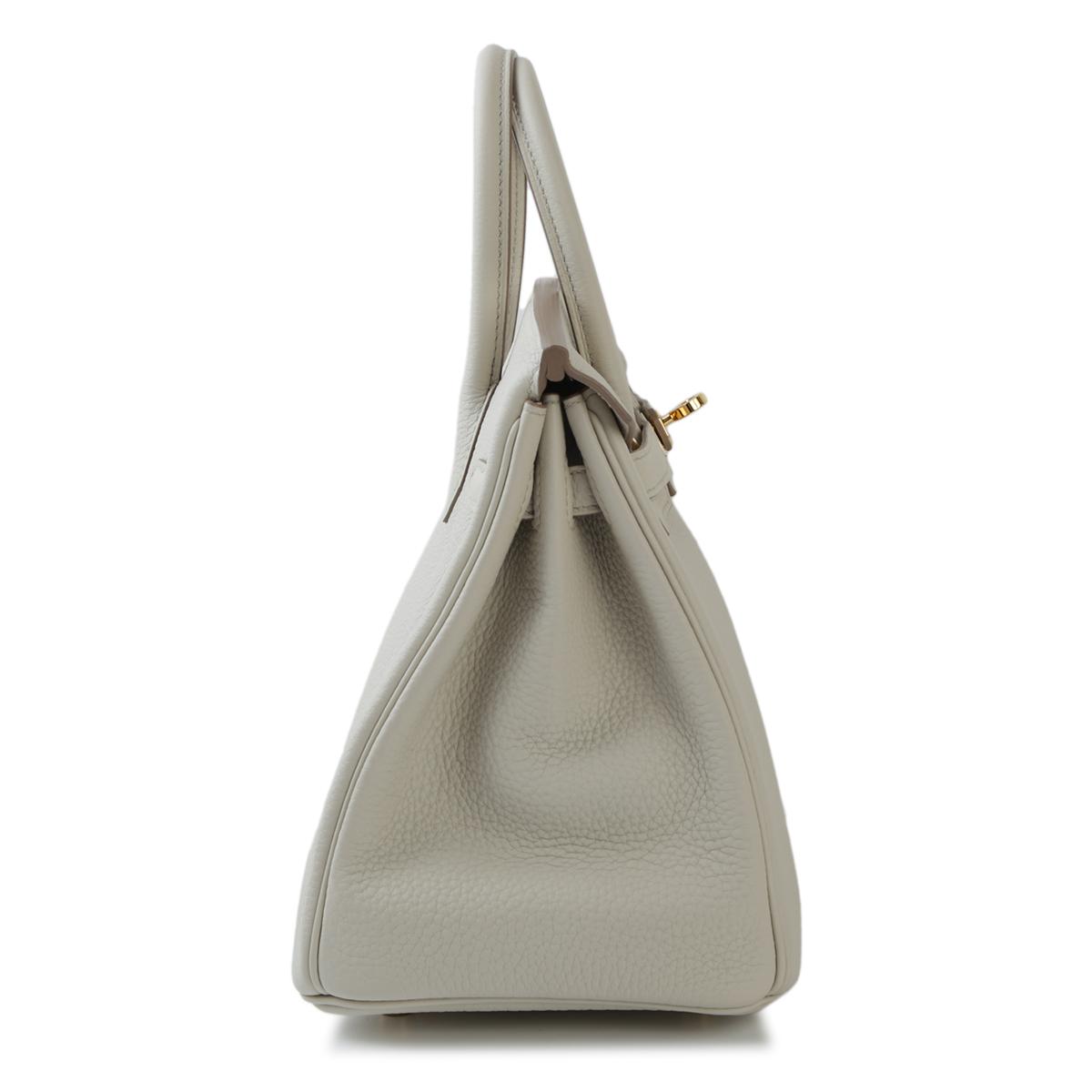 HERMÈS Birkin 25 handbag in Beton Togo leather with Gold hardware - 5