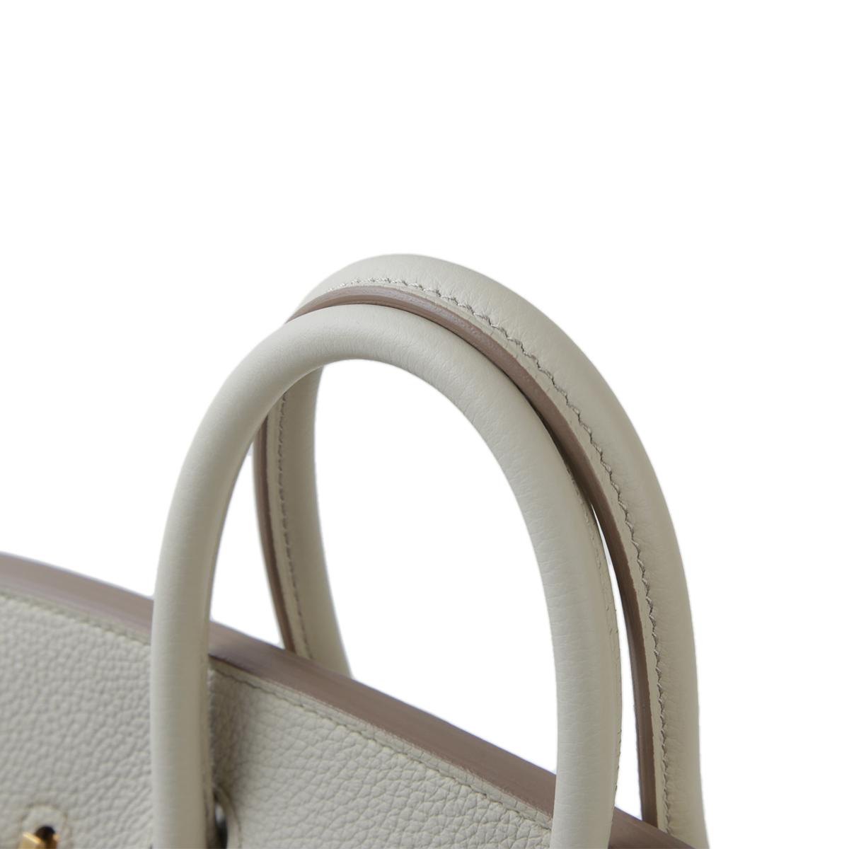HERMÈS Birkin 25 handbag in Beton Togo leather with Gold hardware - 6