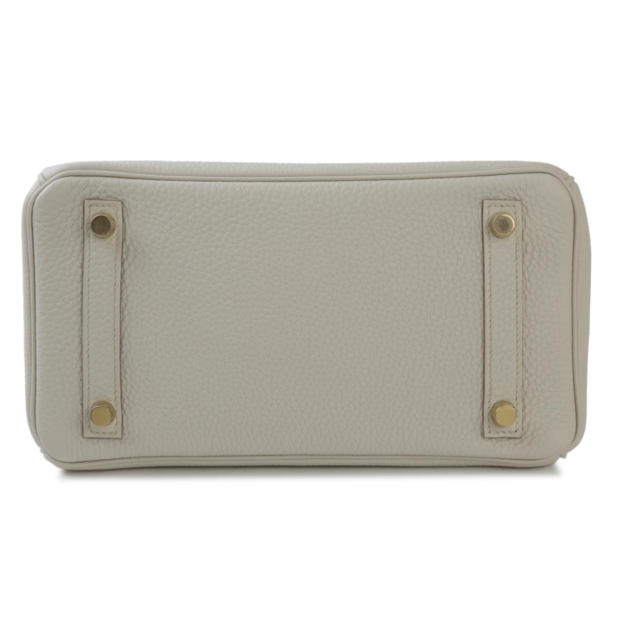 HERMÈS Birkin 25 handbag in Beton Togo leather with Gold hardware - 7