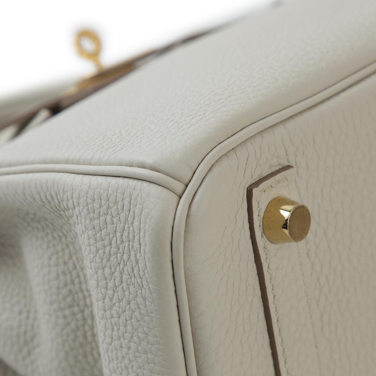 HERMÈS Birkin 25 handbag in Beton Togo leather with Gold hardware - 8