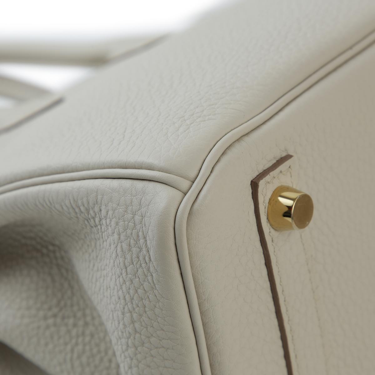 HERMÈS Birkin 25 handbag in Beton Togo leather with Gold hardware - 10