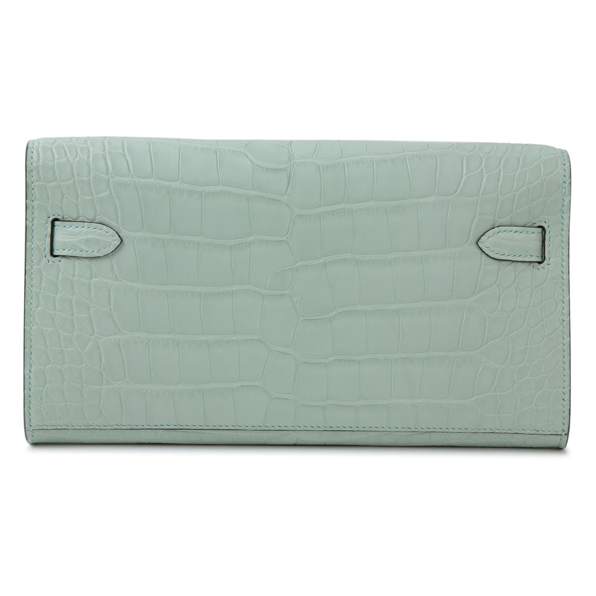 Unused ( Rank NS ) HERMÈS Kelly To Go Vert d’Eau (6U) Alligator Palladium hardware B (2023) - 3
