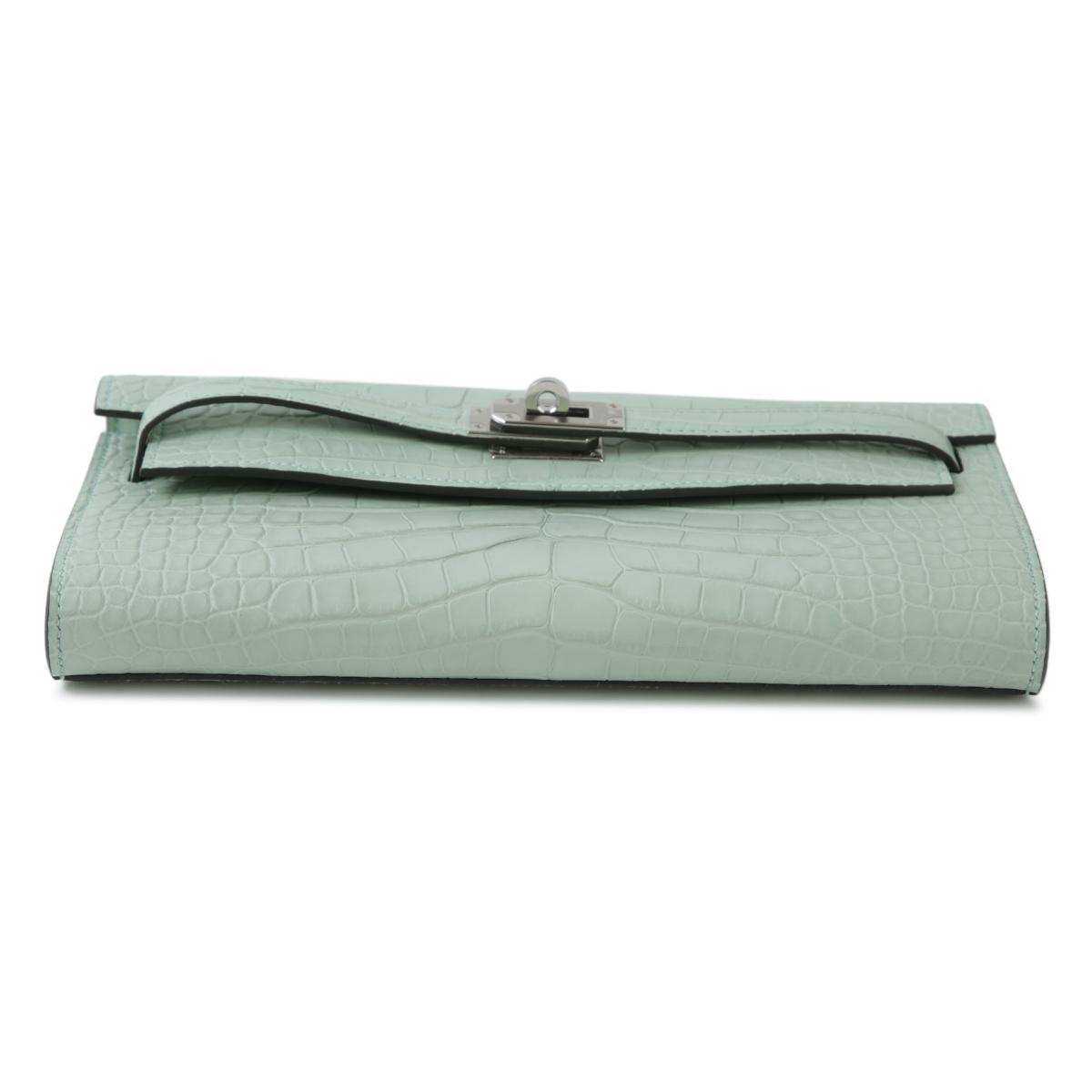 Unused ( Rank NS ) HERMÈS Kelly To Go Vert d’Eau (6U) Alligator Palladium hardware B (2023) - 6