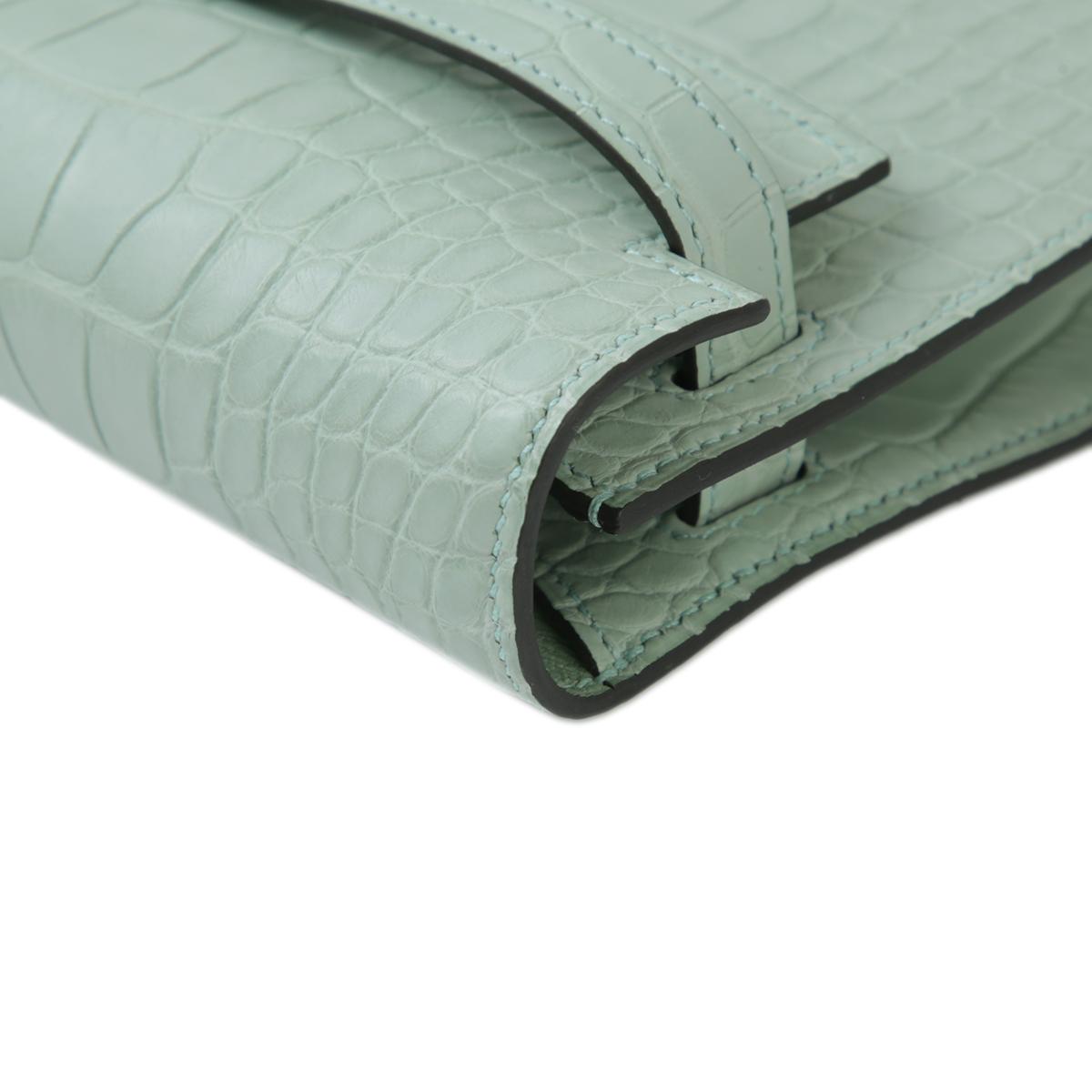 Unused ( Rank NS ) HERMÈS Kelly To Go Vert d’Eau (6U) Alligator Palladium hardware B (2023) - 9