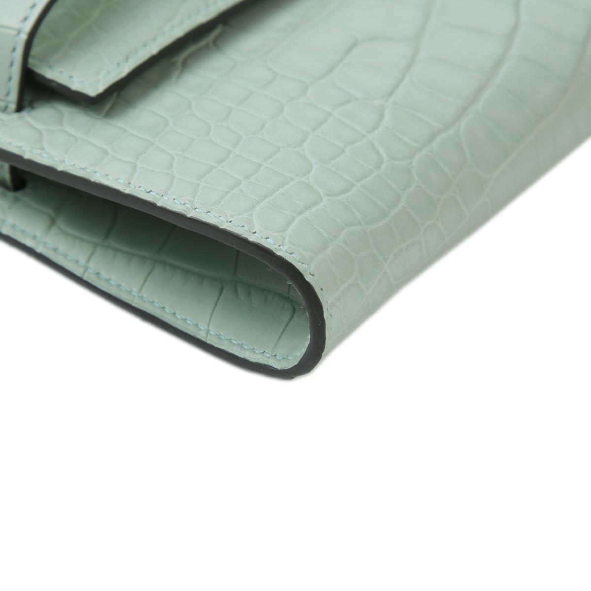Unused ( Rank NS ) HERMÈS Kelly To Go Vert d’Eau (6U) Alligator Palladium hardware B (2023) - 10