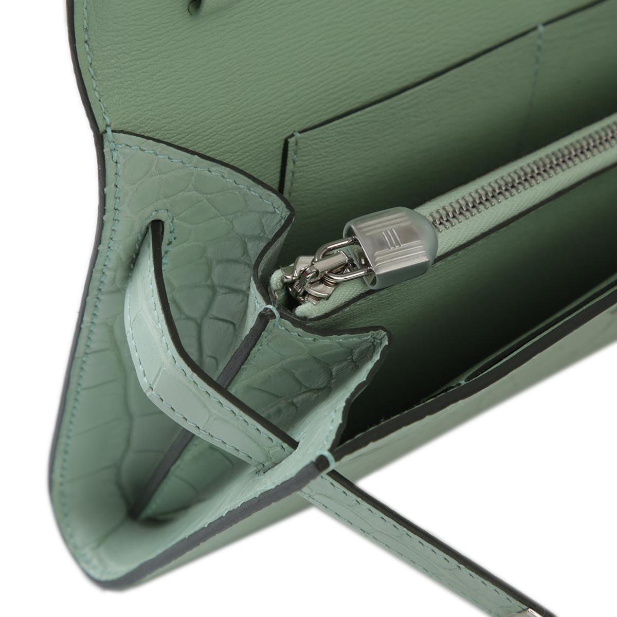 Unused ( Rank NS ) HERMÈS Kelly To Go Vert d’Eau (6U) Alligator Palladium hardware B (2023) - 18