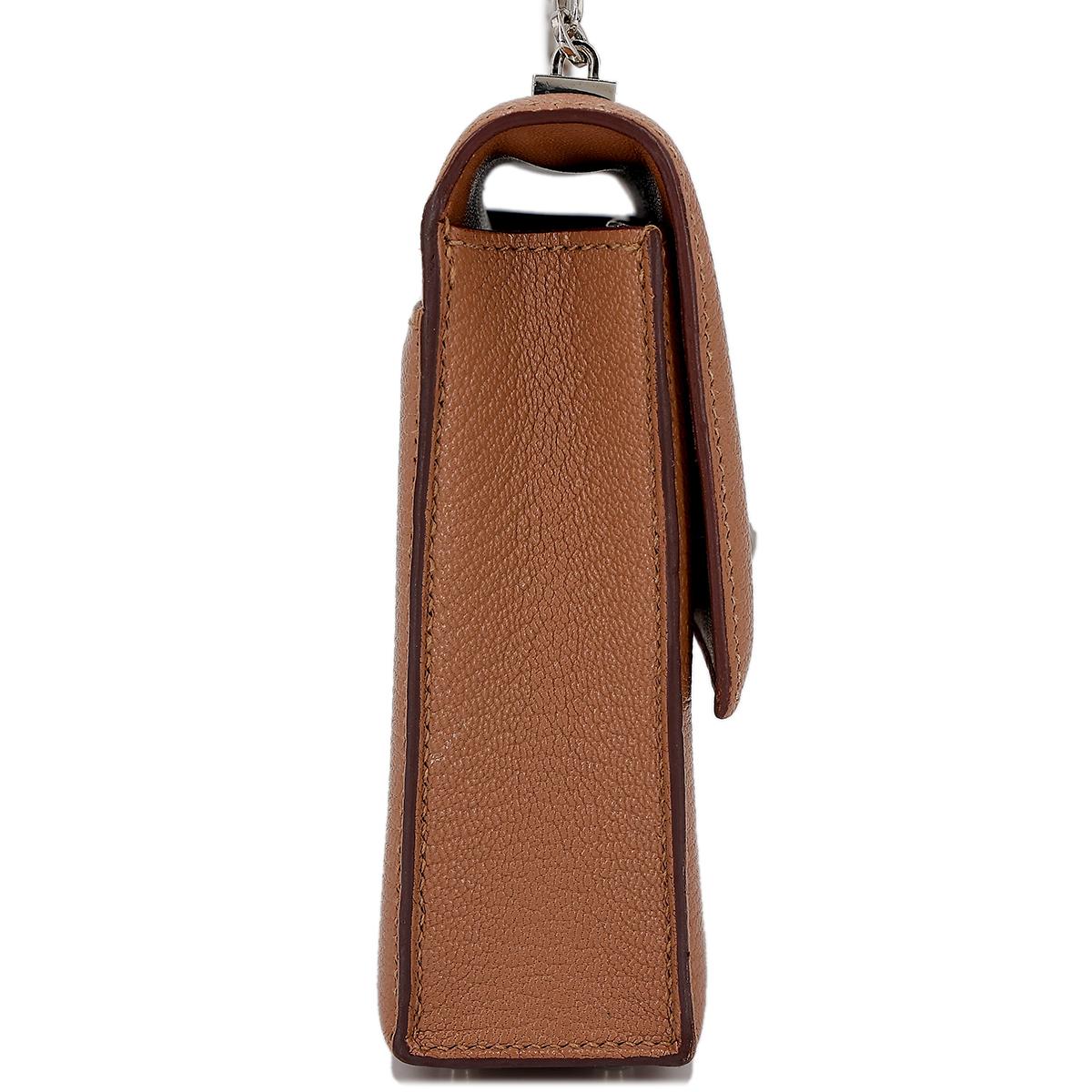 HERMÈS Verrou Mini shoulder bag in Quebracho Chevre leather with Palladium hardware - 5